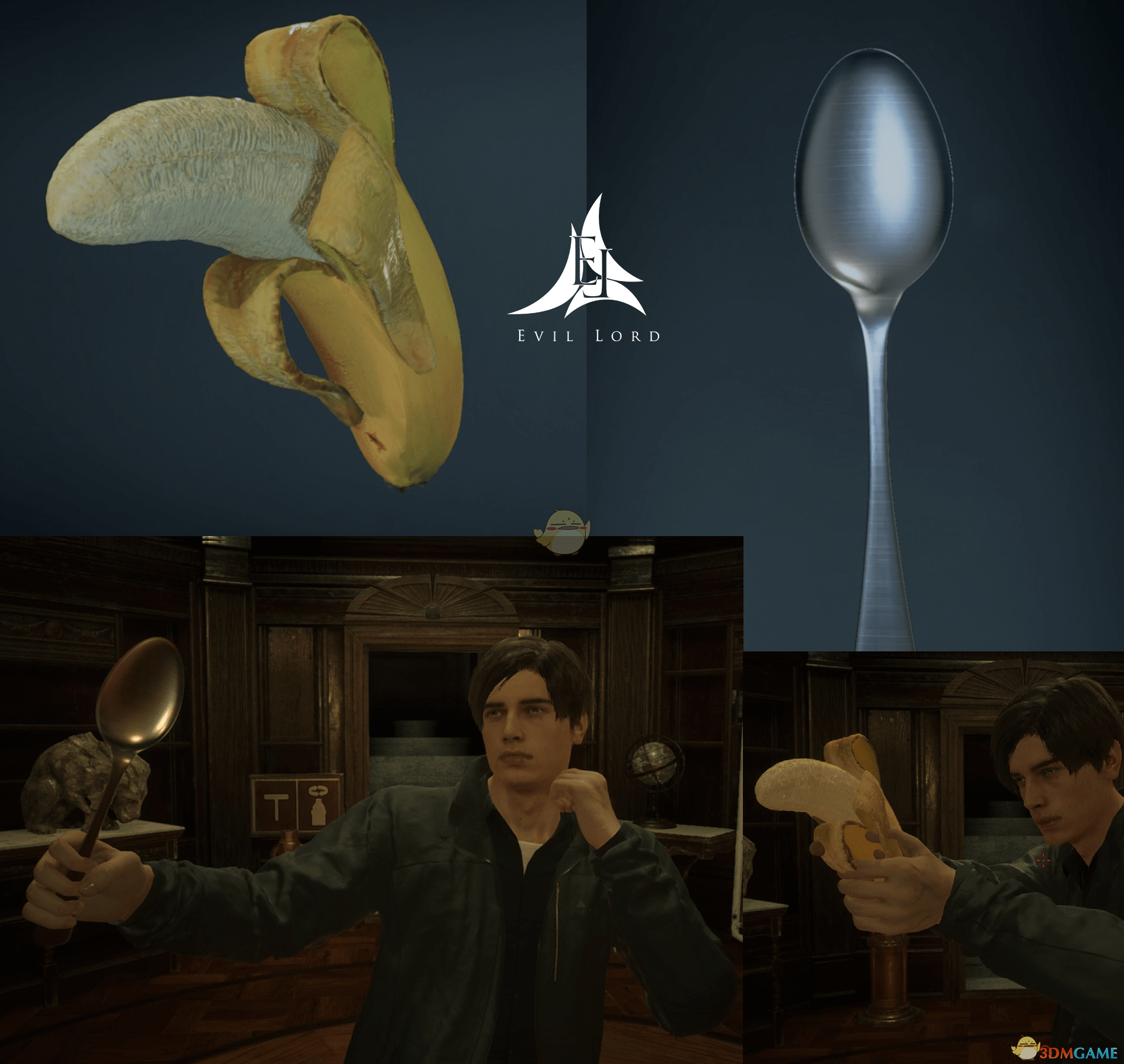 《生化危机2：重制版》用香蕉and汤匙取代武士之刃and无限的刀MOD