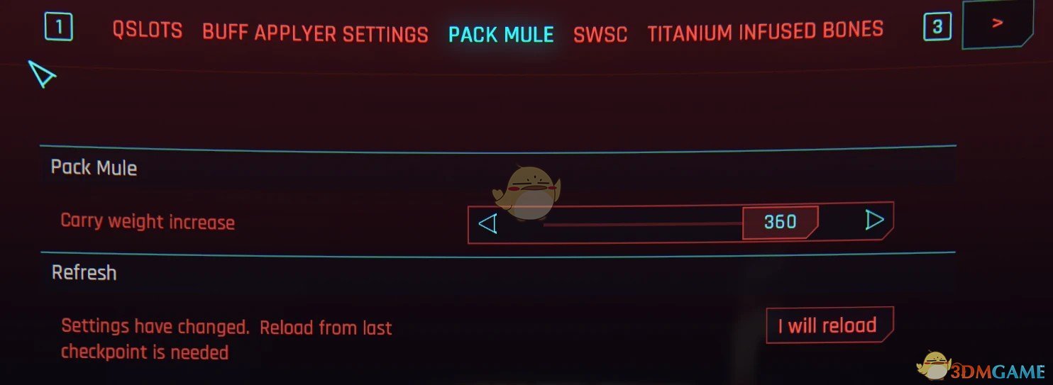 《赛博朋克2077》可配置行李骡子MOD