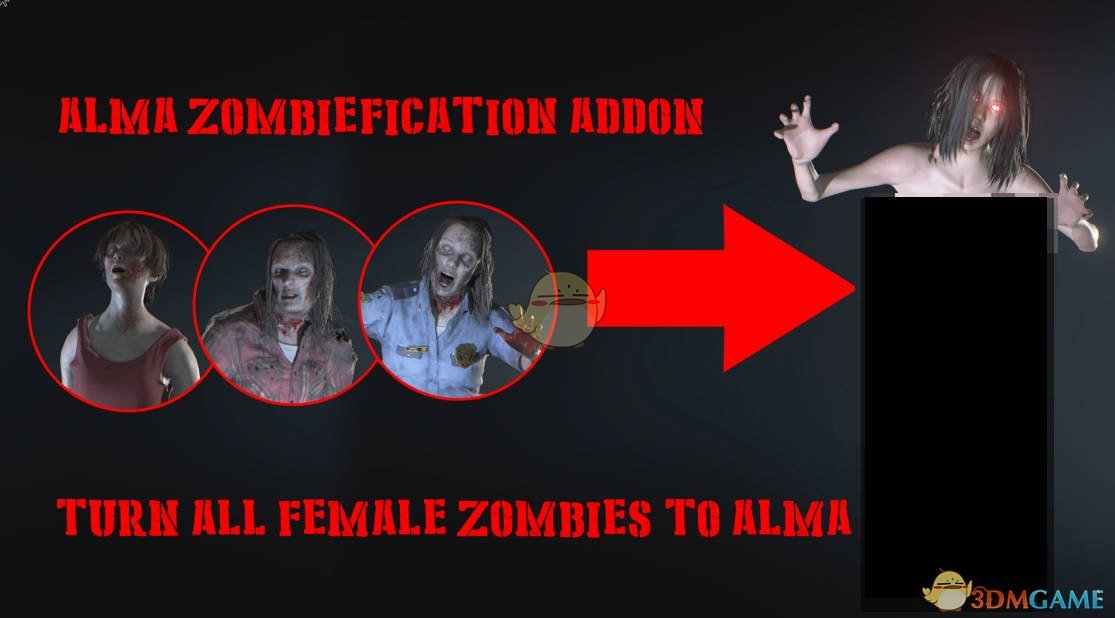 《生化危机3：重制版》干净的ALMA替换普通女丧尸MOD