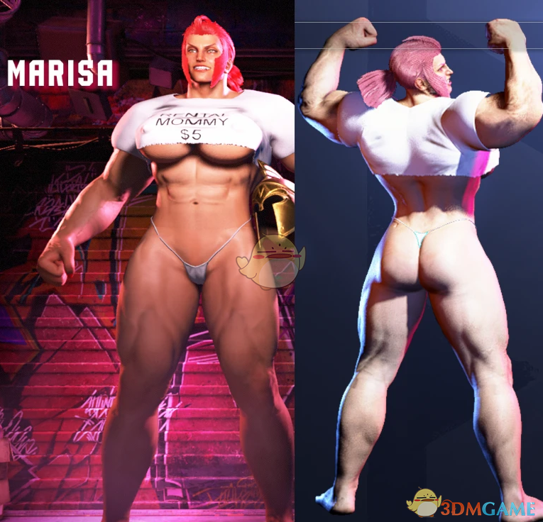 《街头霸王6》穿迷你T恤的丁字裤的玛丽莎和曼侬MOD