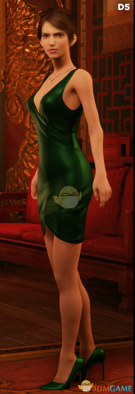 《最终幻想7：重制版》深棕美甲的草绿礼裙npc杰西MOD