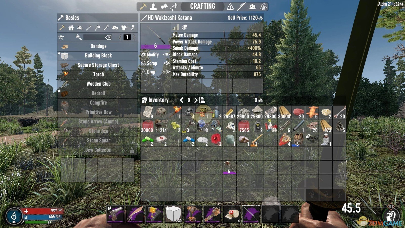 《七日杀》War3zuk的高清武士刀A21MOD