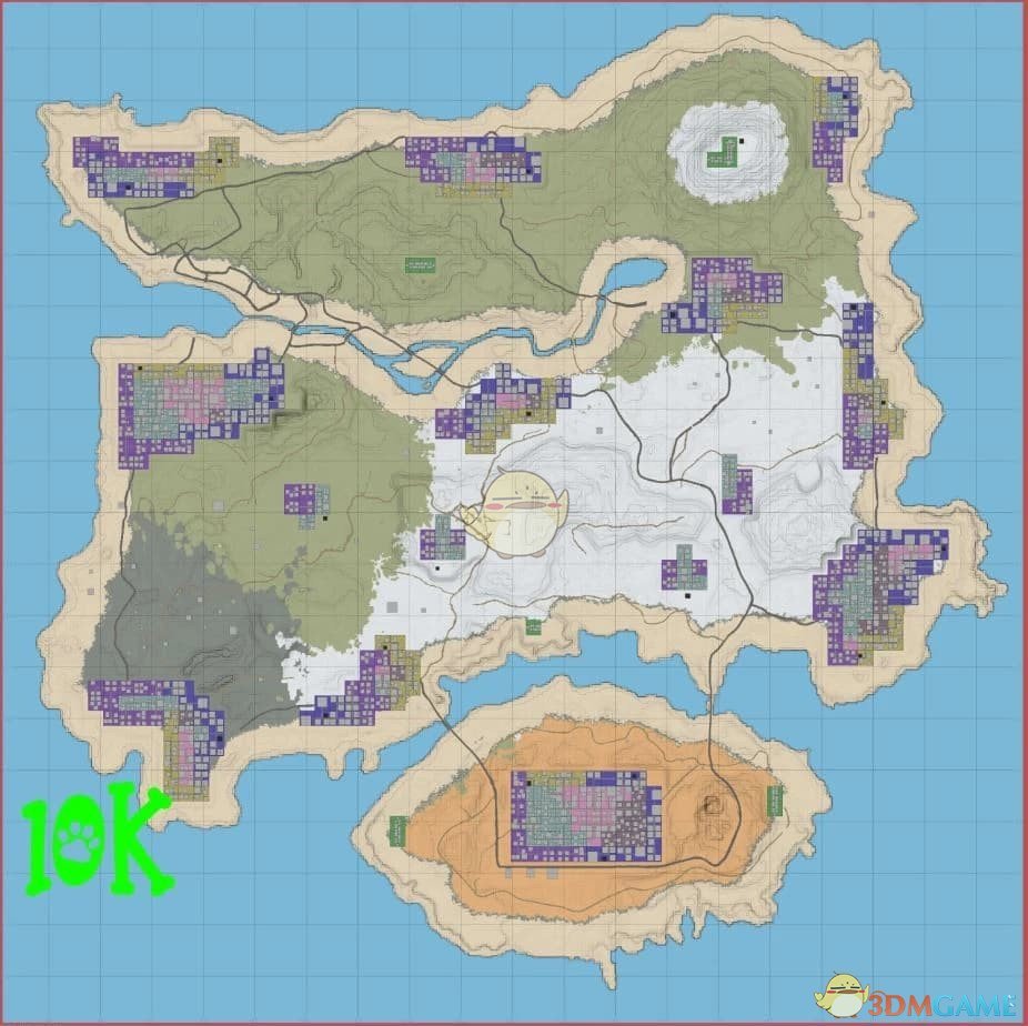 《七日杀》FluffyPanda绝地求生Erangel小岛10K地图A21MOD