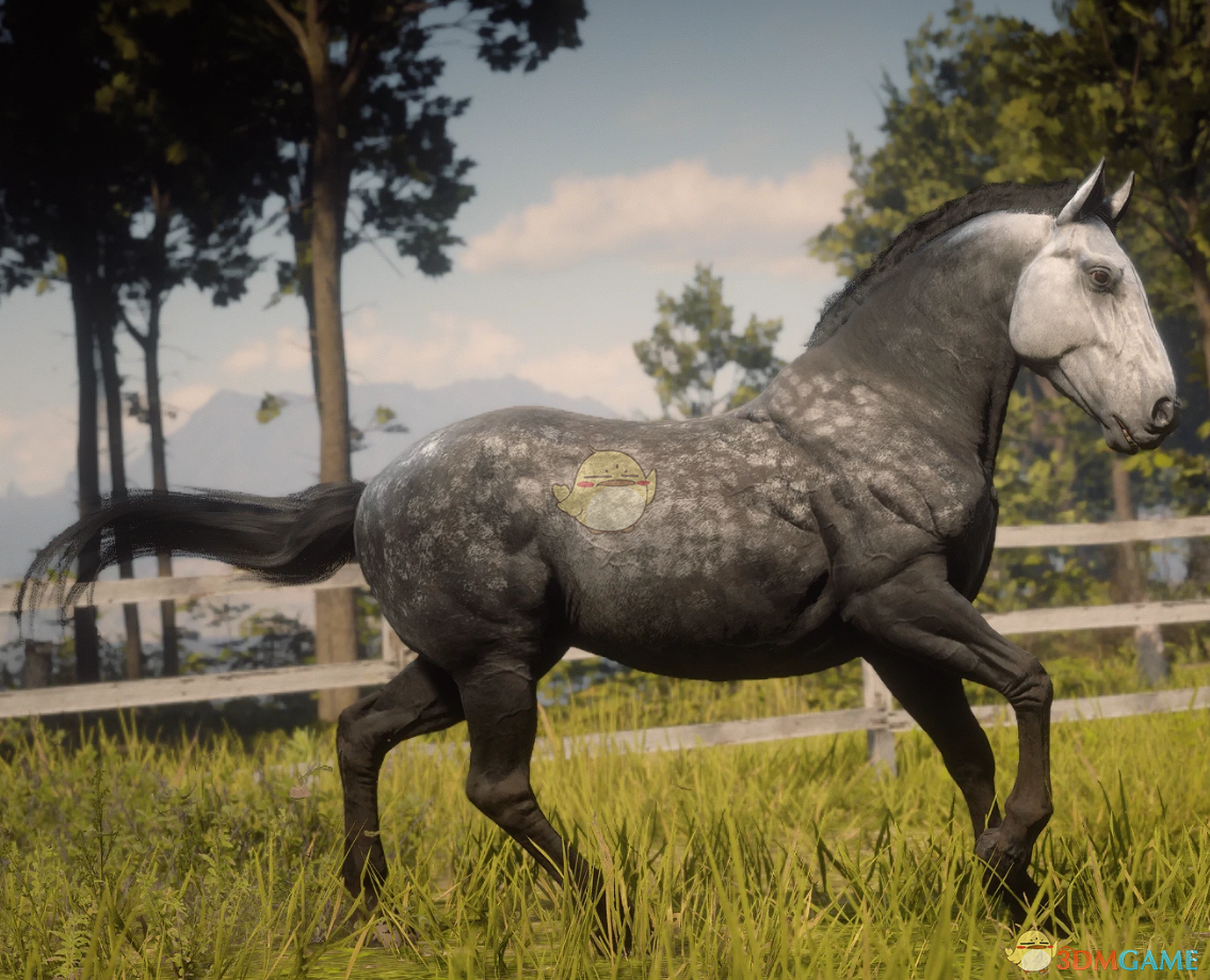 《荒野大镖客2》黑低白斑的佩尔什马MOD