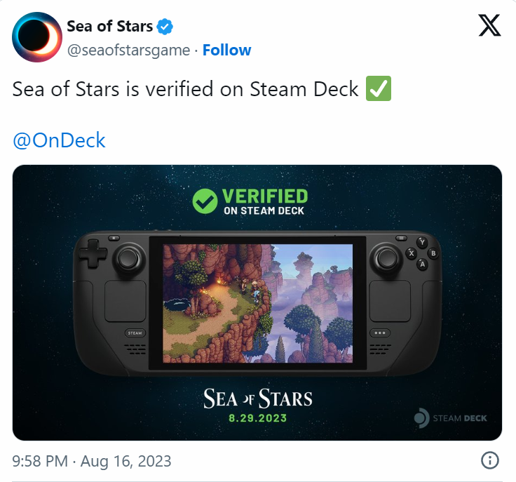《星之海》支持Steam Deck 已经制作完成