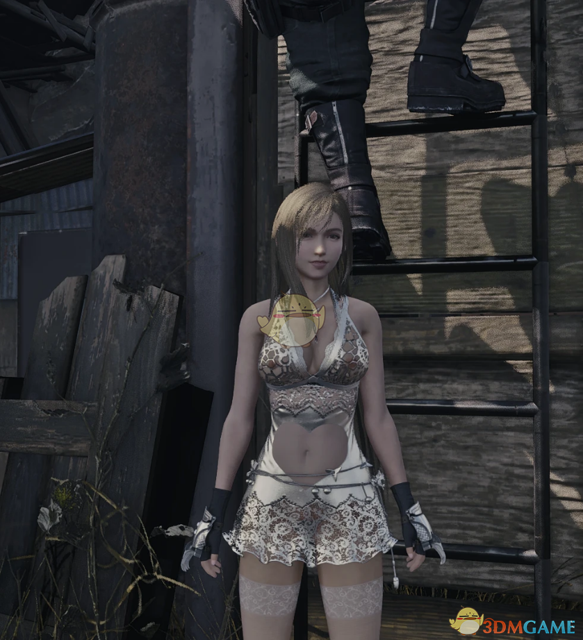 《最终幻想7：重制版》穿镂空白丝的蒂法MOD