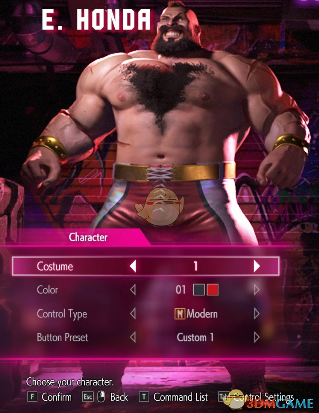 《街头霸王6》桑吉尔夫默认1替换E本田默认1MOD