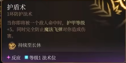博德之门3护盾术法术怎么样
