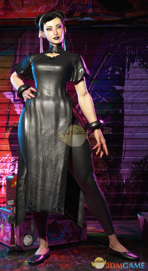《街头霸王6》黑色服装的黑唇哥特女角色MOD