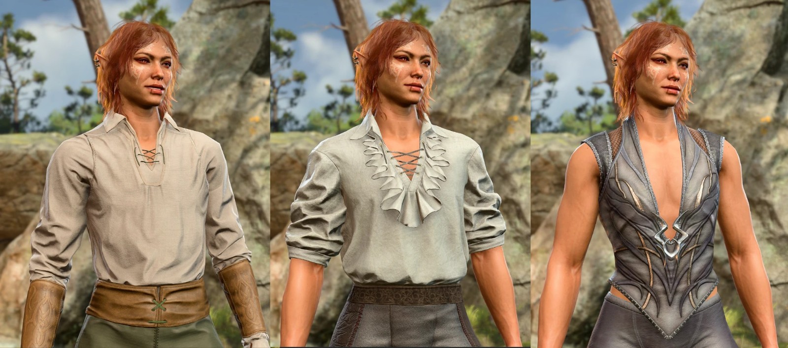 《博德之门3》体型1和体型3的Transmasc服装包MOD