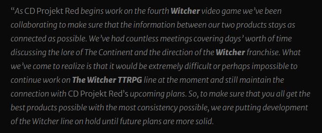 衍生游戏停更让路 CDPR《巫师4》已进入开发阶段