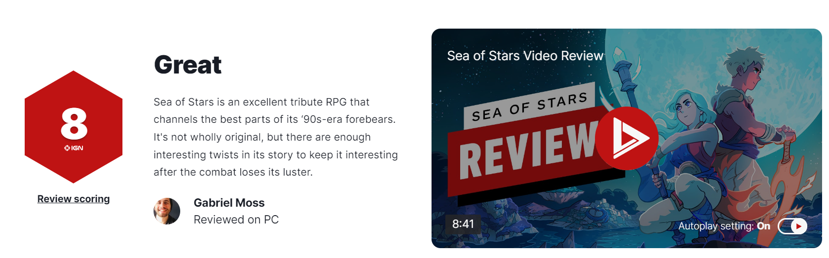 《星之海》IGN 8分：值得一玩的旅行