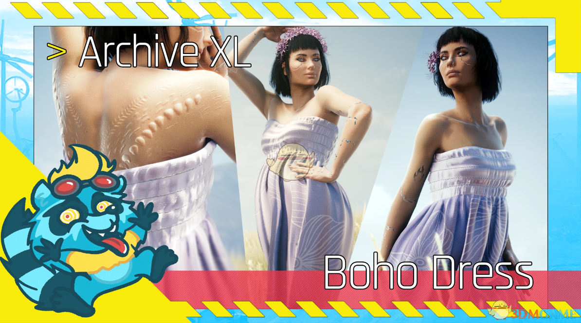 《赛博朋克2077》波西米亚抹胸长裙合集MOD