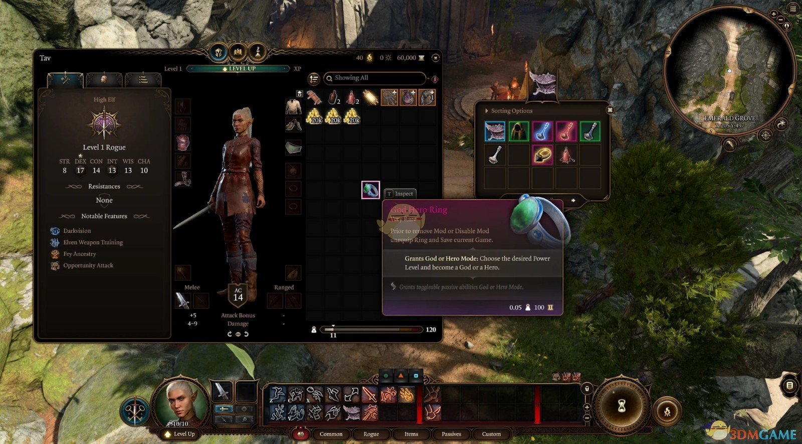 《博德之门3》神与英雄戒指MOD