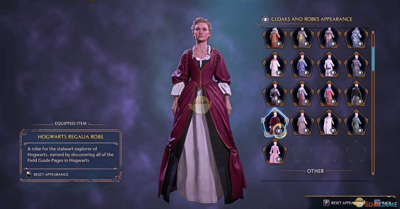 《霍格沃茨之遗》维多利亚风格砖红色古典长裙MOD