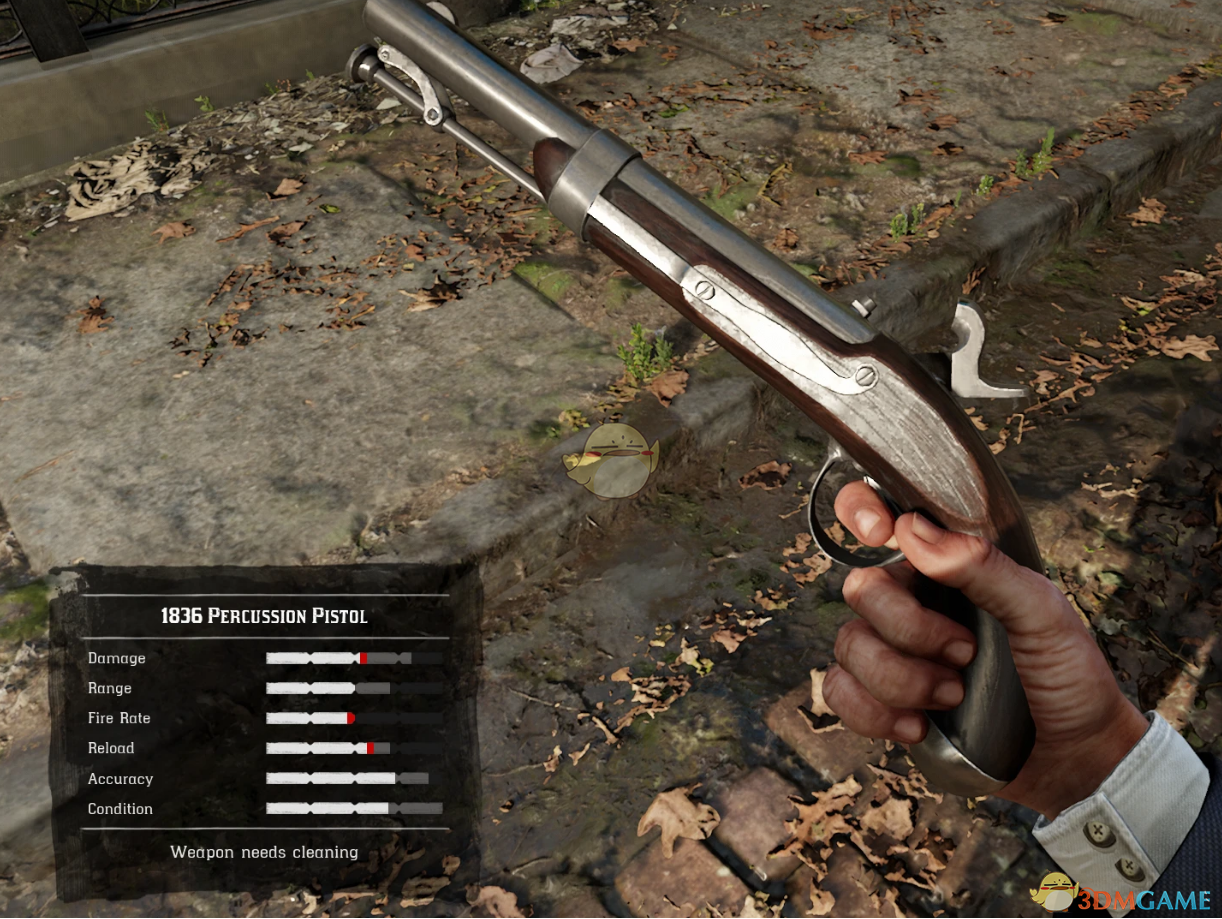 《荒野大镖客2》老旧生锈的M1836燧发手枪MOD