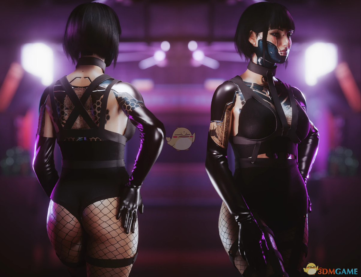 《赛博朋克2077》性感黑色连身内衣合集MOD