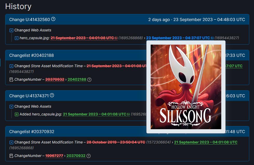 至少还在做 《空洞骑士：丝绸之歌》Steam页面更新