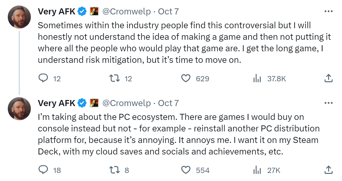 拉瑞安发行总监：PC游戏不登陆Steam我就不玩
