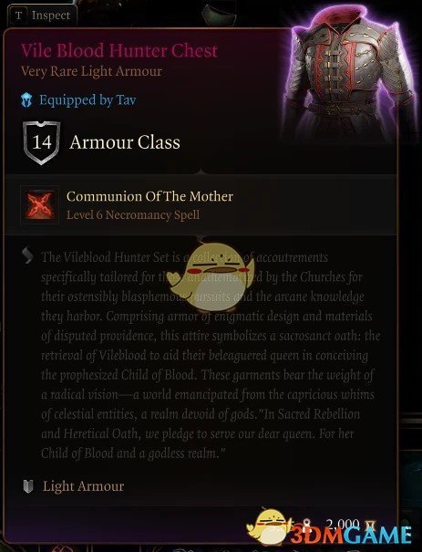 《博德之门3》邪恶血腥猎人套装MOD