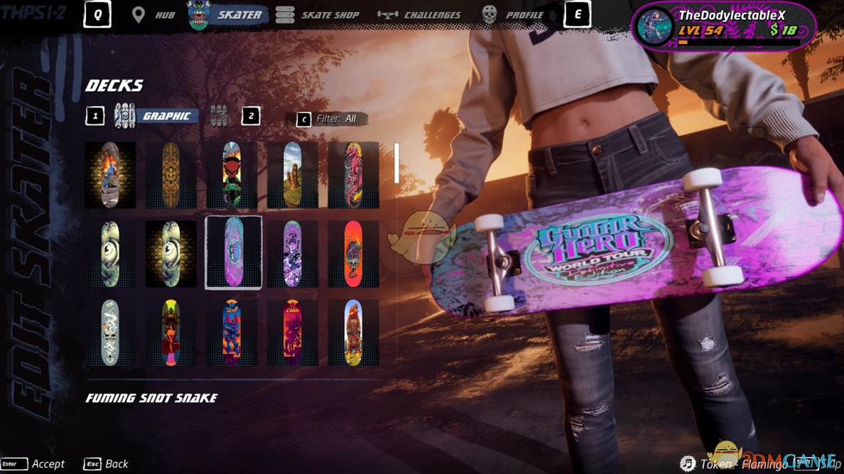 《托尼霍克职业滑板1+2:重制版》粉色霓虹滑板MOD