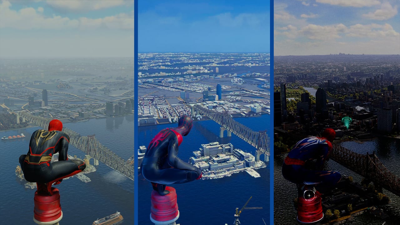 《漫威蜘蛛侠2》对比系列前作：画质提升相当明显