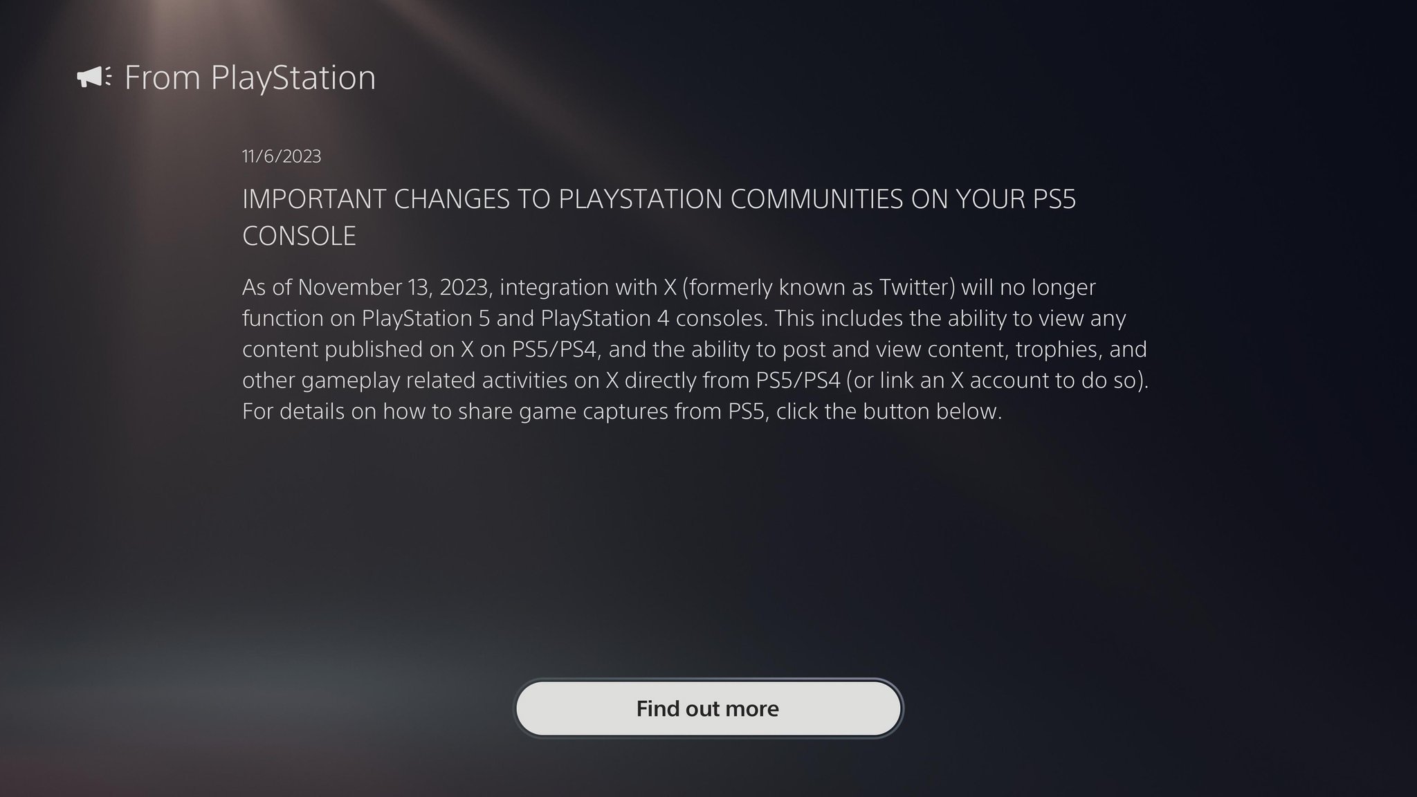 PS5和PS4宣布不再支持推特 11月13日起生效