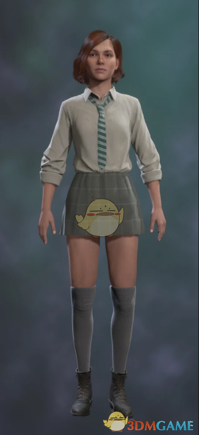 《霍格沃茨之遗》蜜黄肤色的更短的灰色格纹百褶裙和灰色长筒袜MOD