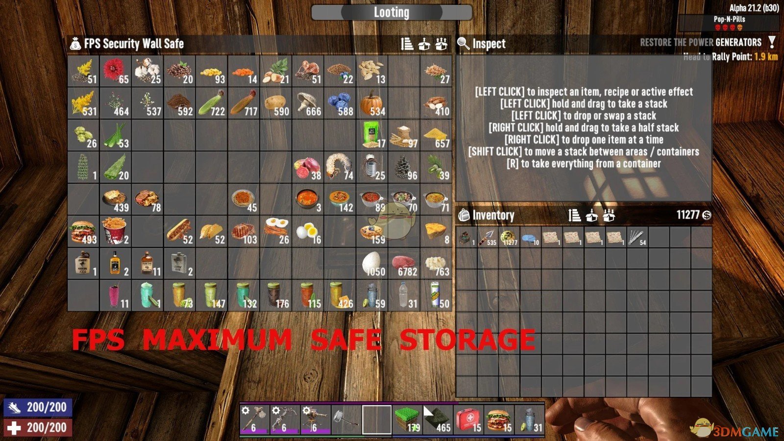 《七日杀》FPS最大安全存储A21MOD