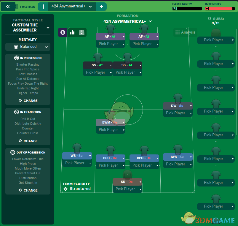 《足球经理2023》424 Asymmetrical+战术MOD