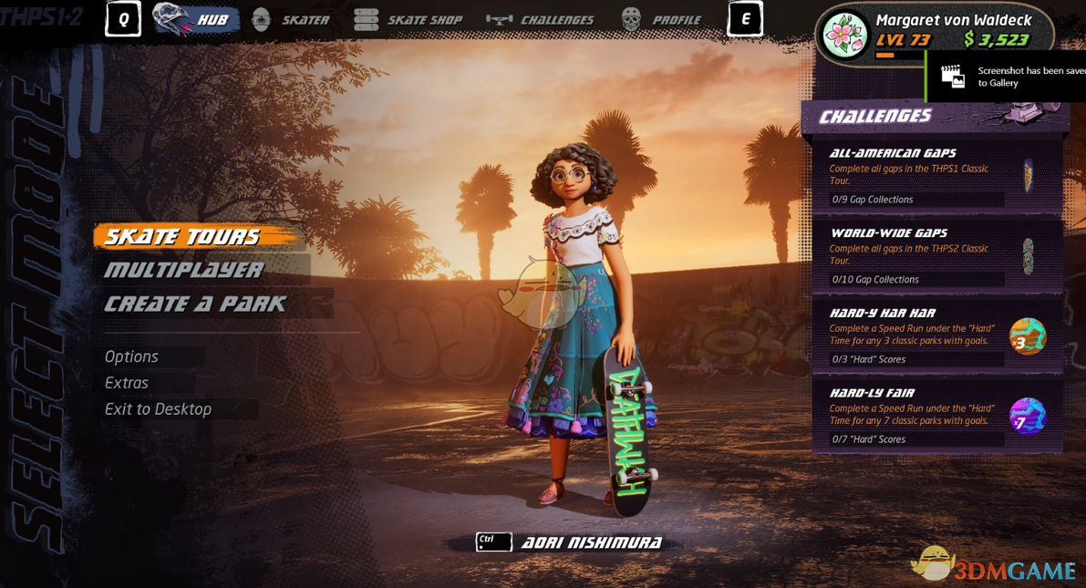 《托尼霍克职业滑板1+2:重制版》滑板女孩米拉贝·马利加MOD