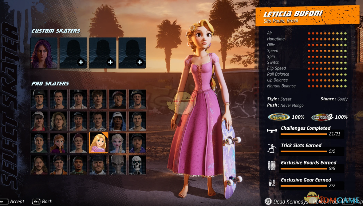 《托尼霍克职业滑板1+2:重制版》滑板女孩乐佩公主MOD