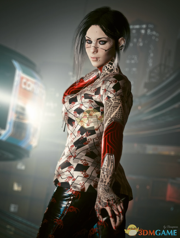 《赛博朋克2077》红骷髅可爱短T EBBP MOD