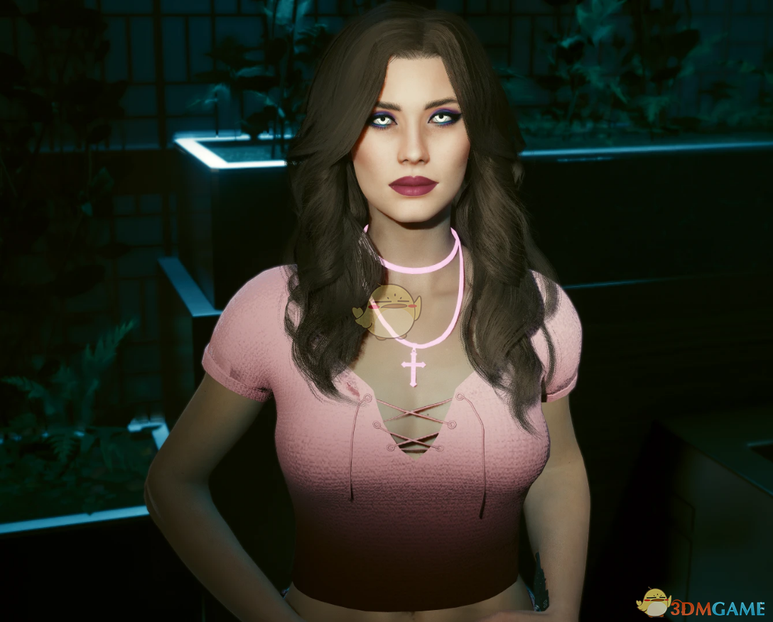 《赛博朋克2077》渐变红色可爱短T EBBP MOD