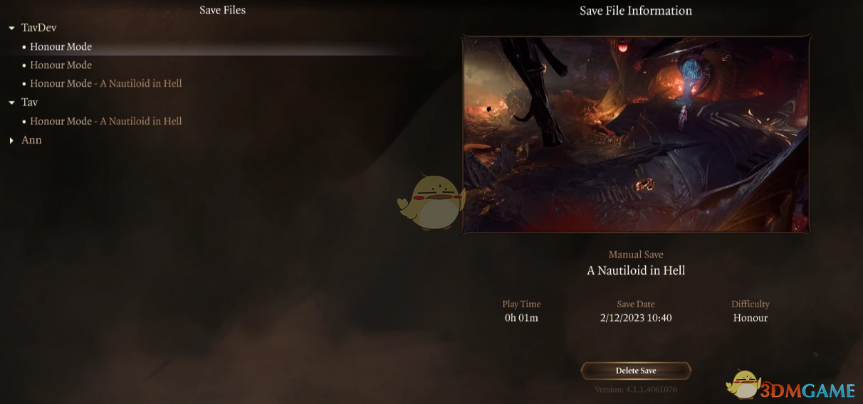 《博德之门3》荣誉模式允许多存档MOD