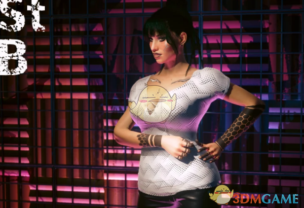 《赛博朋克2077》可爱短T Solo Small Breast MOD