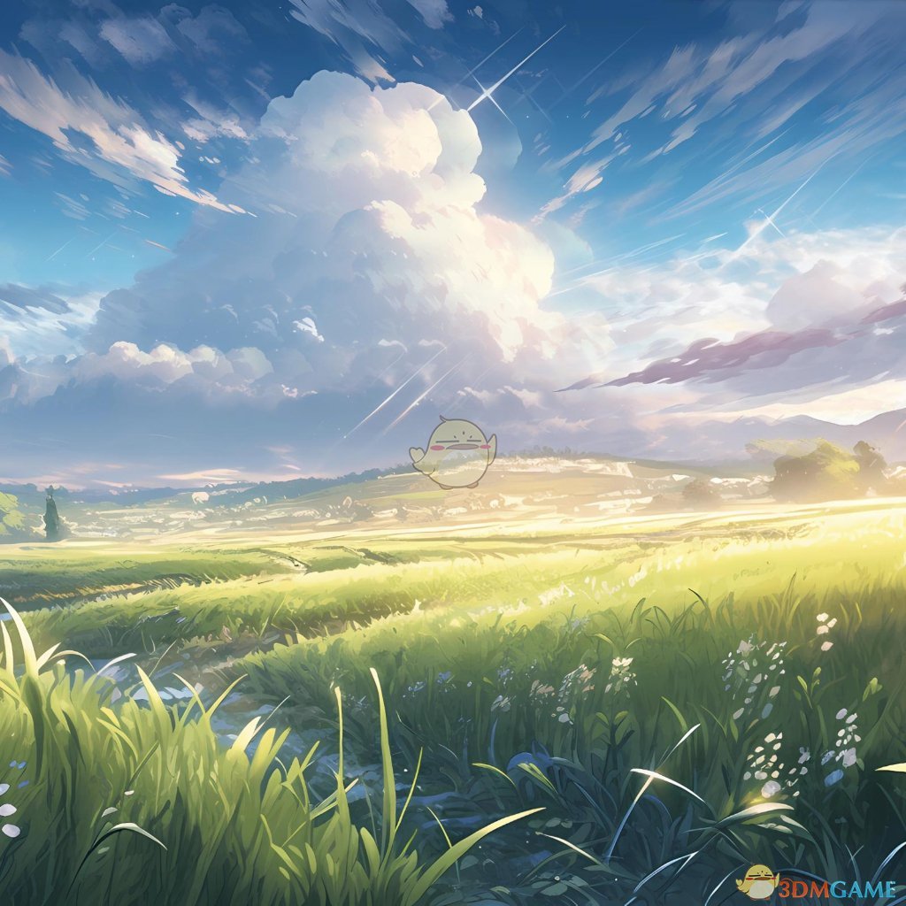 《Wallpaper Engine》阳光下草原上的白云高清动态壁纸