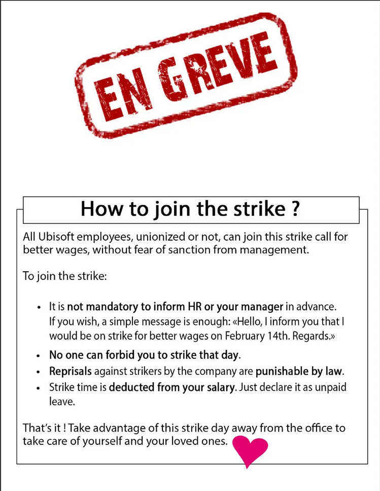 薪水谈判无果 法国工会呼吁育碧员工举行罢工