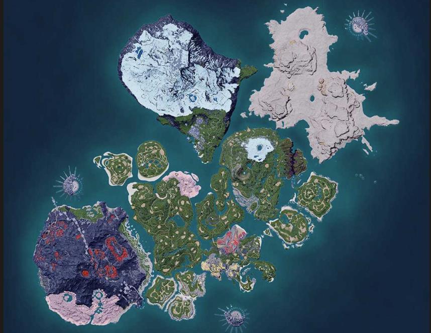 《幻兽帕鲁》全传送点首领boss地下城矿点标注地图 迷雾全开地图存档