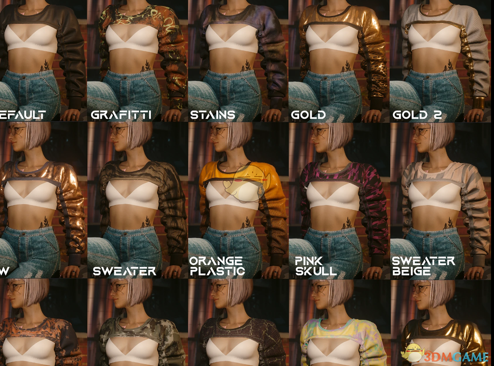 《赛博朋克2077》性感短款软铠毛衣MOD