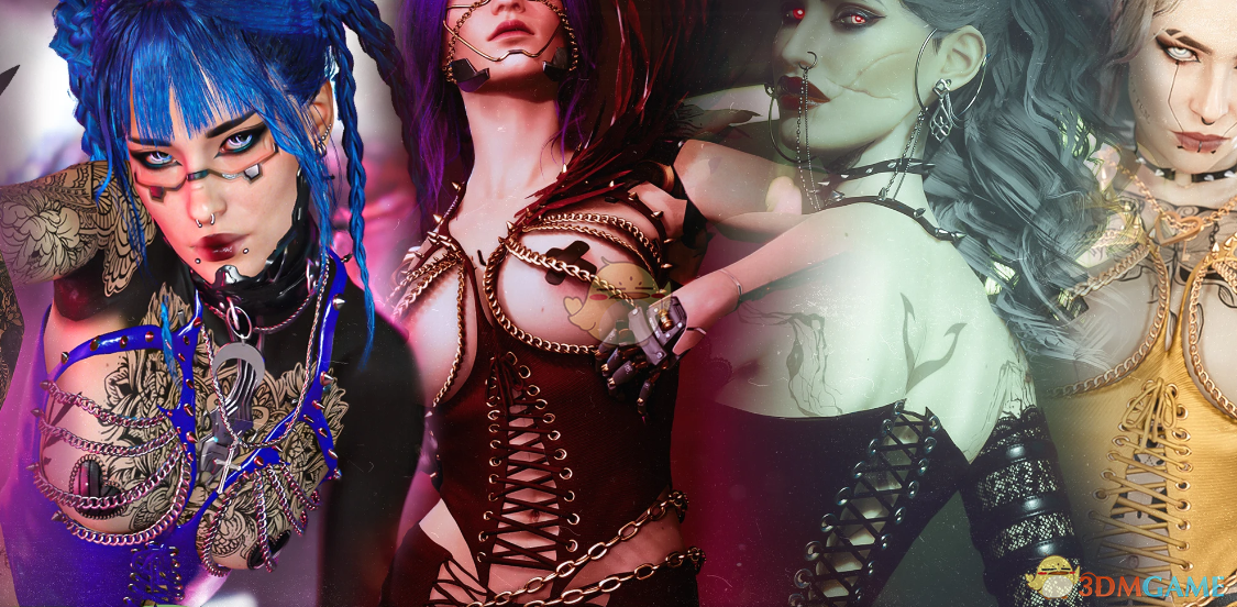 《赛博朋克2077》VM性感黑羽内衣MOD