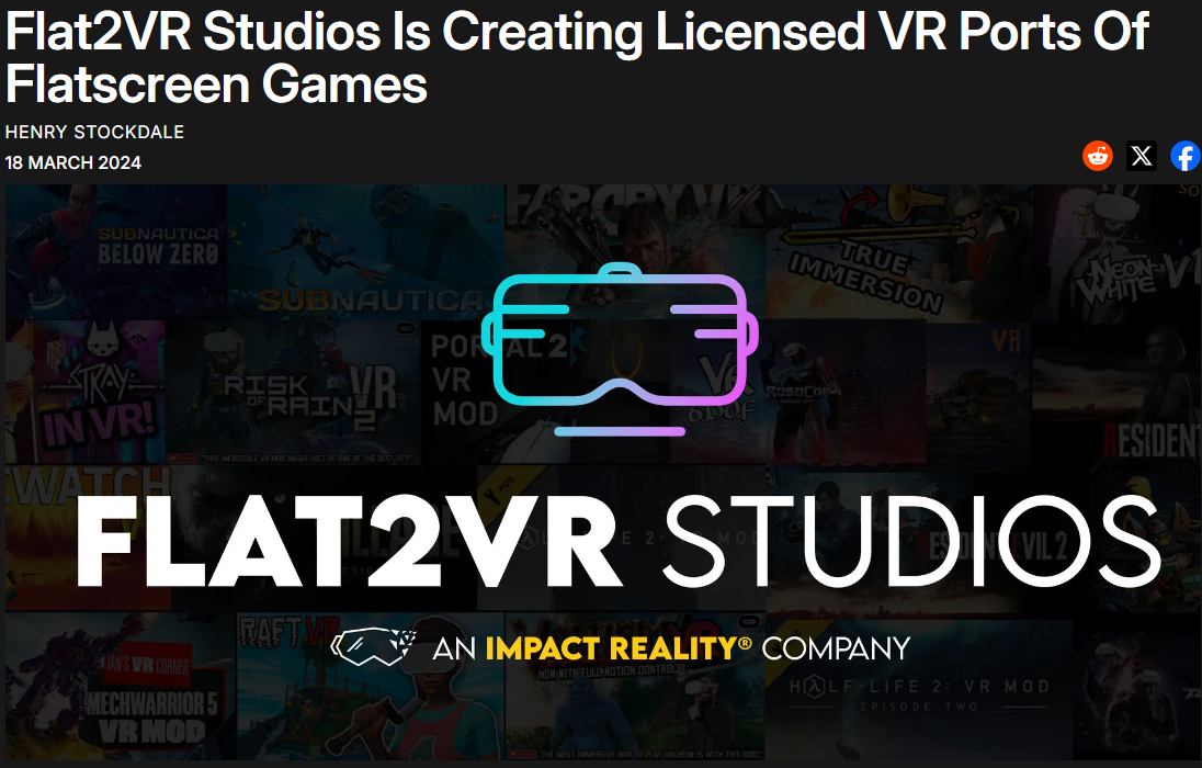 Flat2VR工作室成立 致力于开发平板上的VR游戏体验