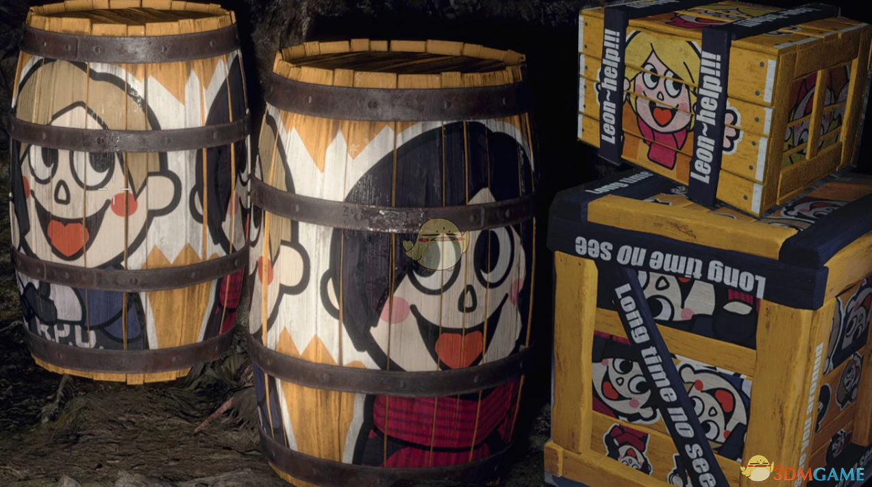 《生化危机4：重制版》可爱的卡通木桶和盒子MOD