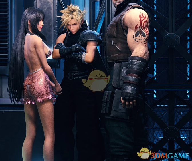《最终幻想7：重制版》蒂法性感粉红轻纱连衣裙MOD