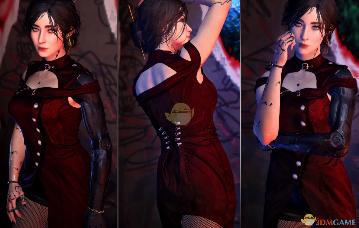 《赛博朋克2077》诺拉优雅皮革套装MOD