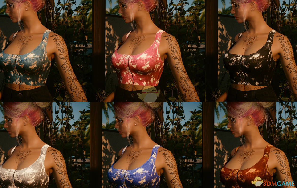 《赛博朋克2077》花卉牛仔文胸MOD