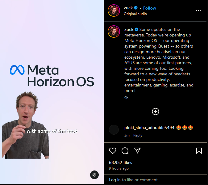 Meta面向第三方硬件开放Quest VR头显操作系统