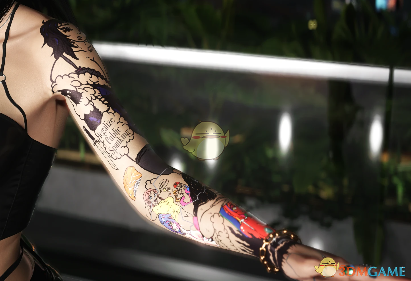 《赛博朋克2077》性感动漫女孩纹身MOD