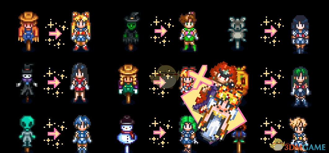 《星露谷物语》美少女战士主题稻草人MOD