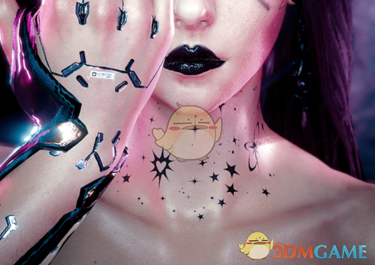 《赛博朋克2077》圣耀颈部纹身MOD